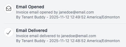Check if tenant opened email invoice